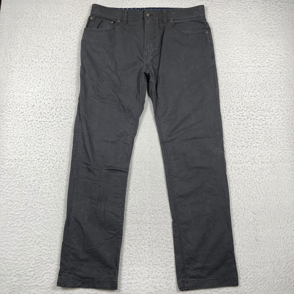 PrAna Jeans Mens 35x31 Grey Bridger Slim Fit Stretch Gorpcore Outdoor Hiking